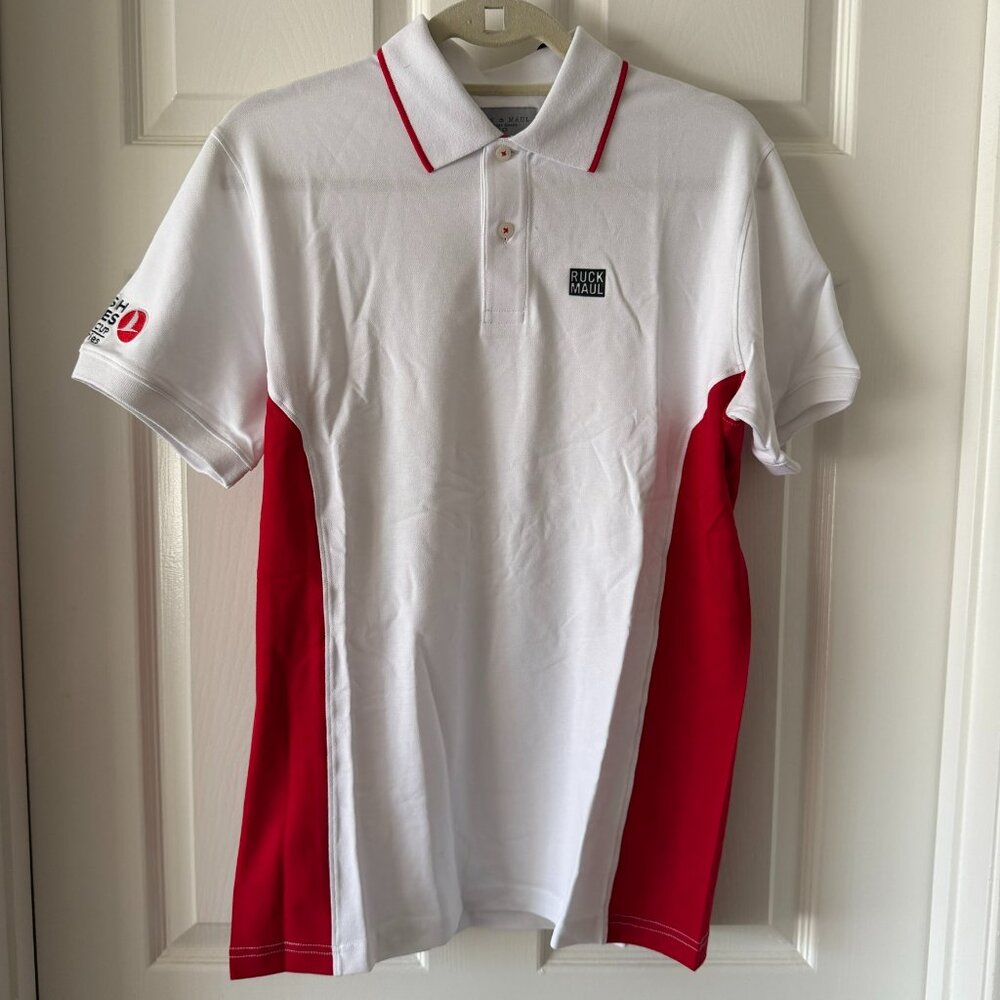 Ruck & Maul Turkish Airlines World Golf Cup Polo Shirt White Red Size M